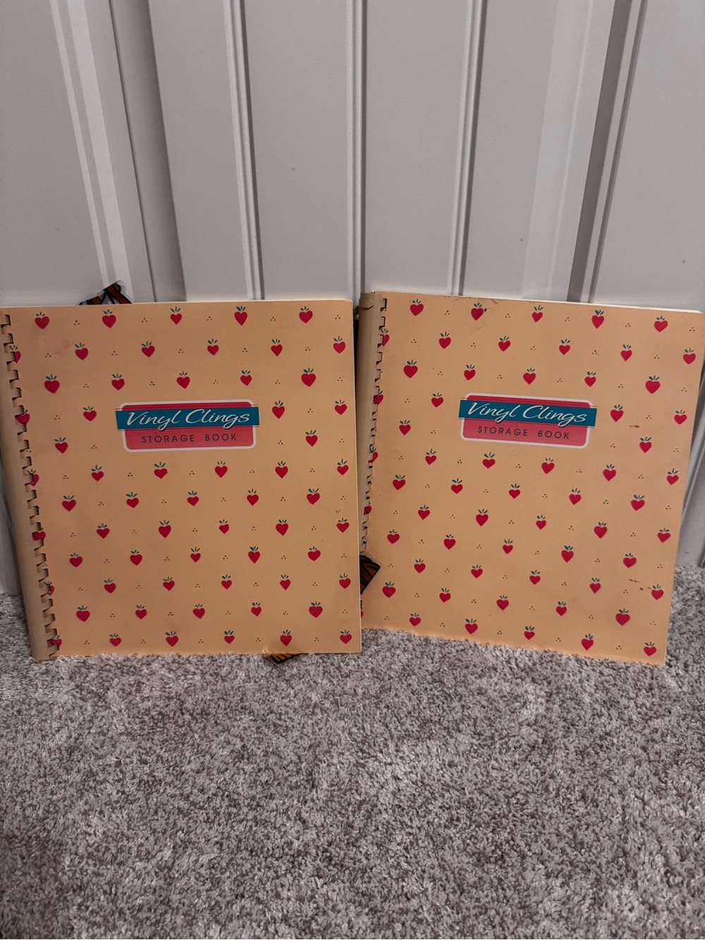 Vinyl Clings Storage Book - filled with vintage clings for windows (Set of 2)